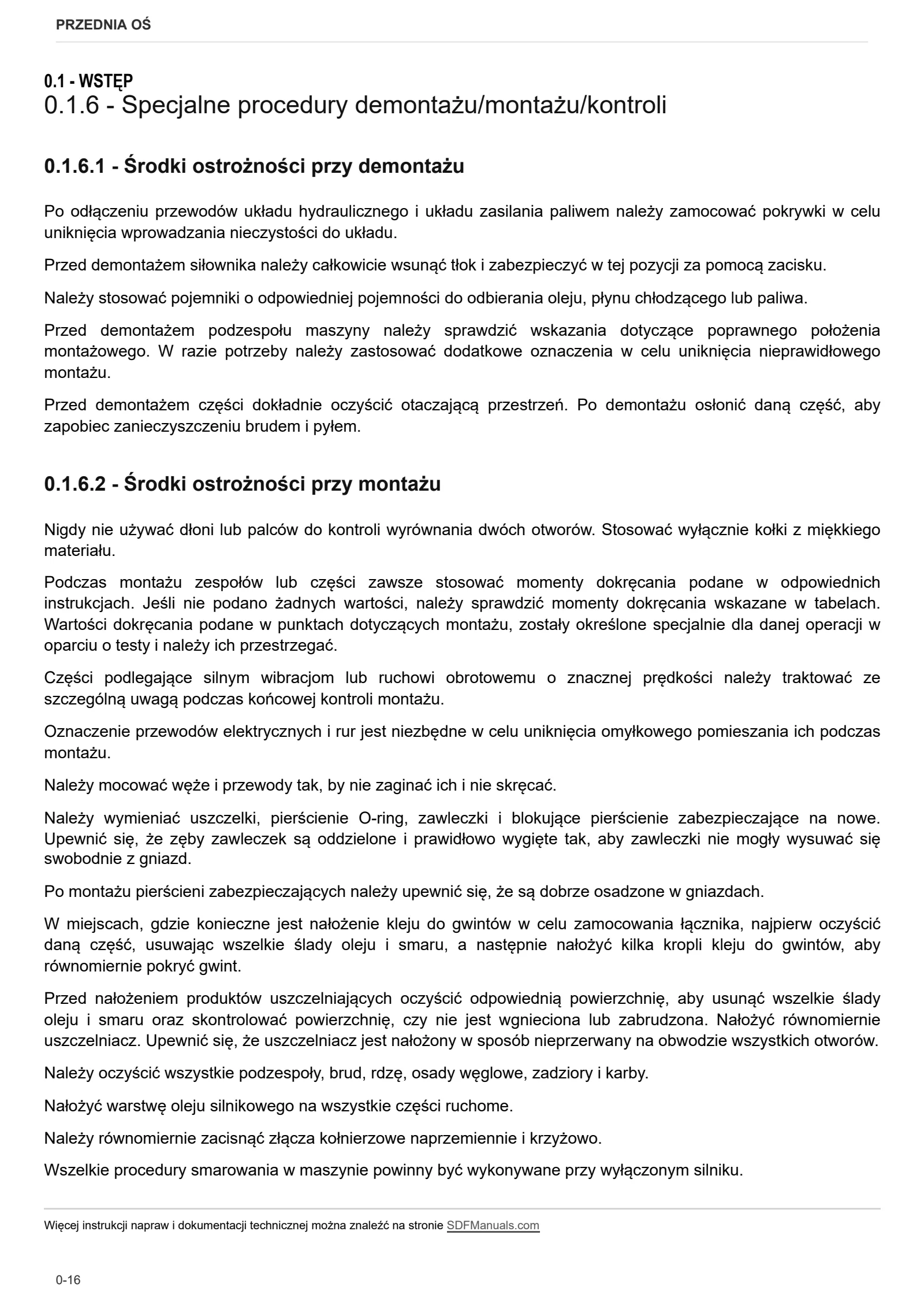 Instrukcja warsztatowa: DANA P73 – sample manual page 1