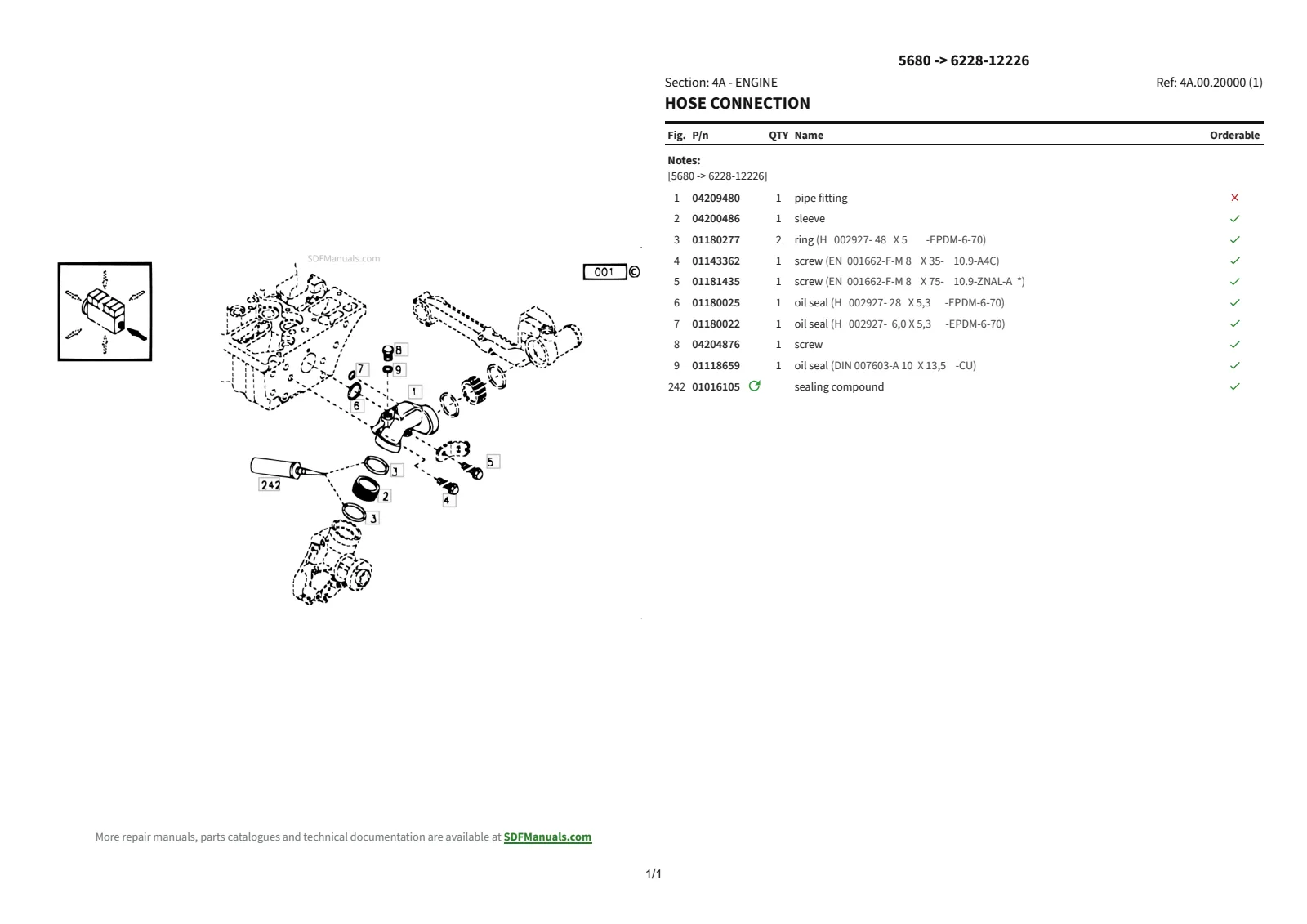 Parts Catalogue: 5680 → 6228-12226 – parts catalogue sample 1
