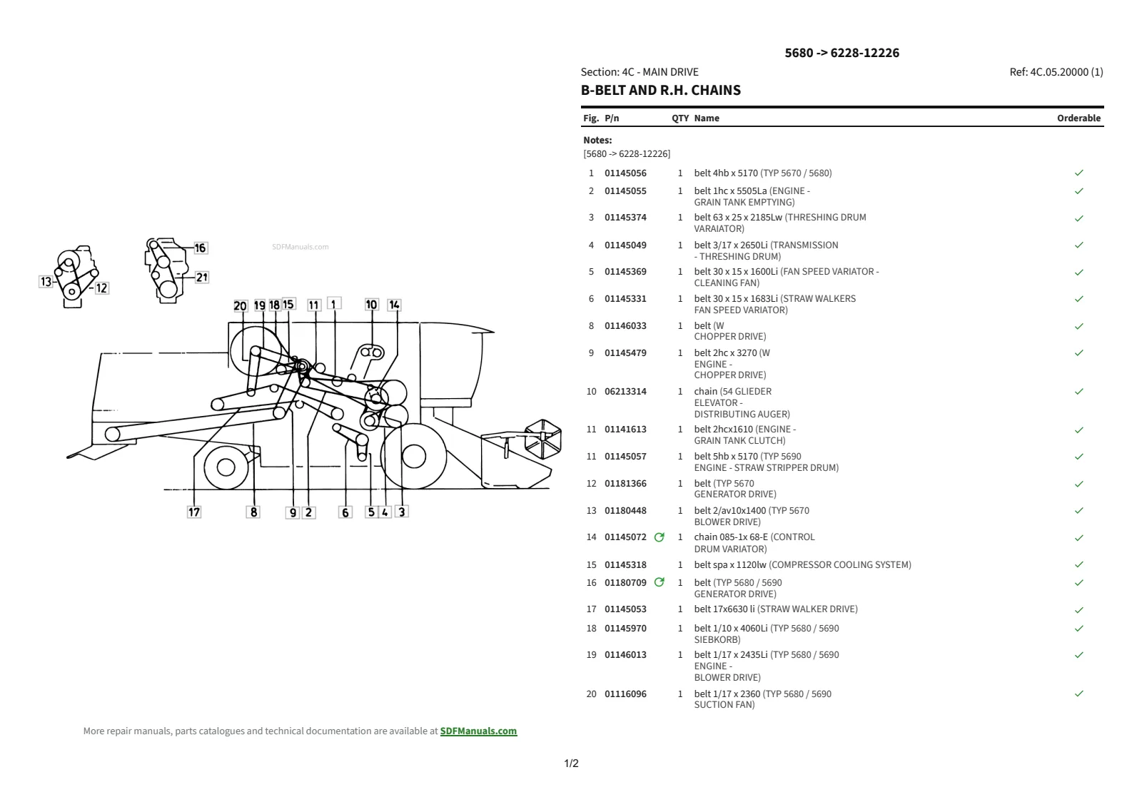 Parts Catalogue: 5680 → 6228-12226 – parts catalogue sample 2
