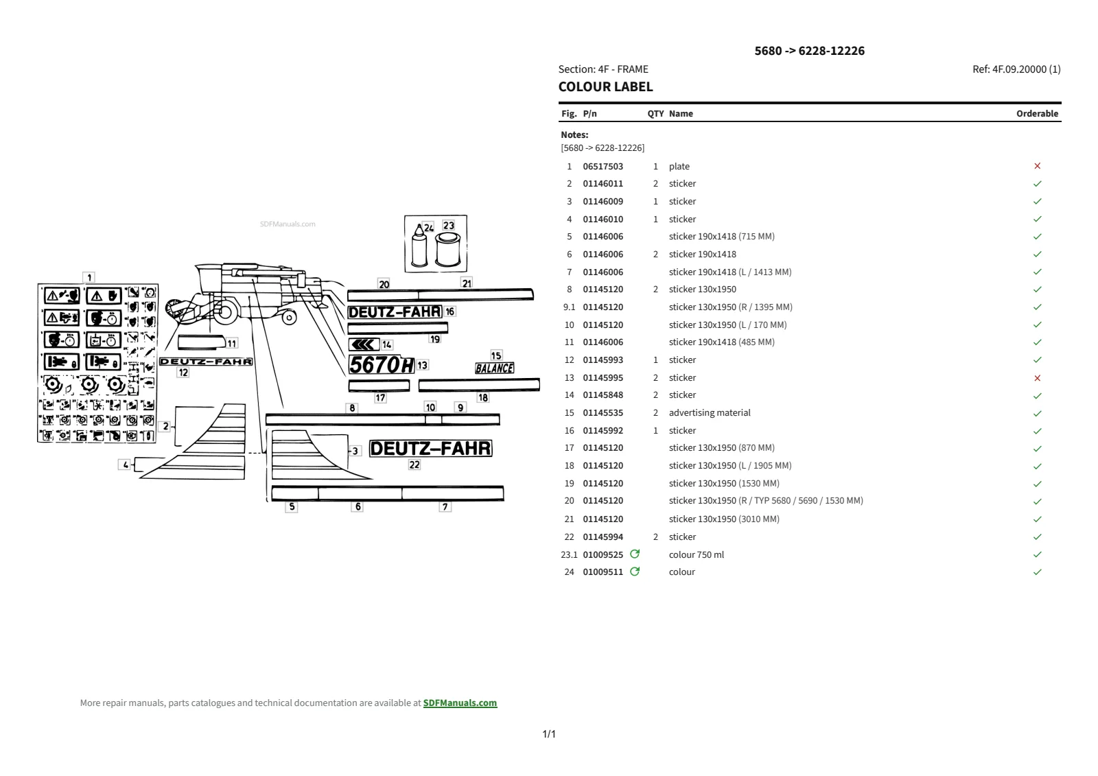 Parts Catalogue: 5680 → 6228-12226 – parts catalogue sample 3