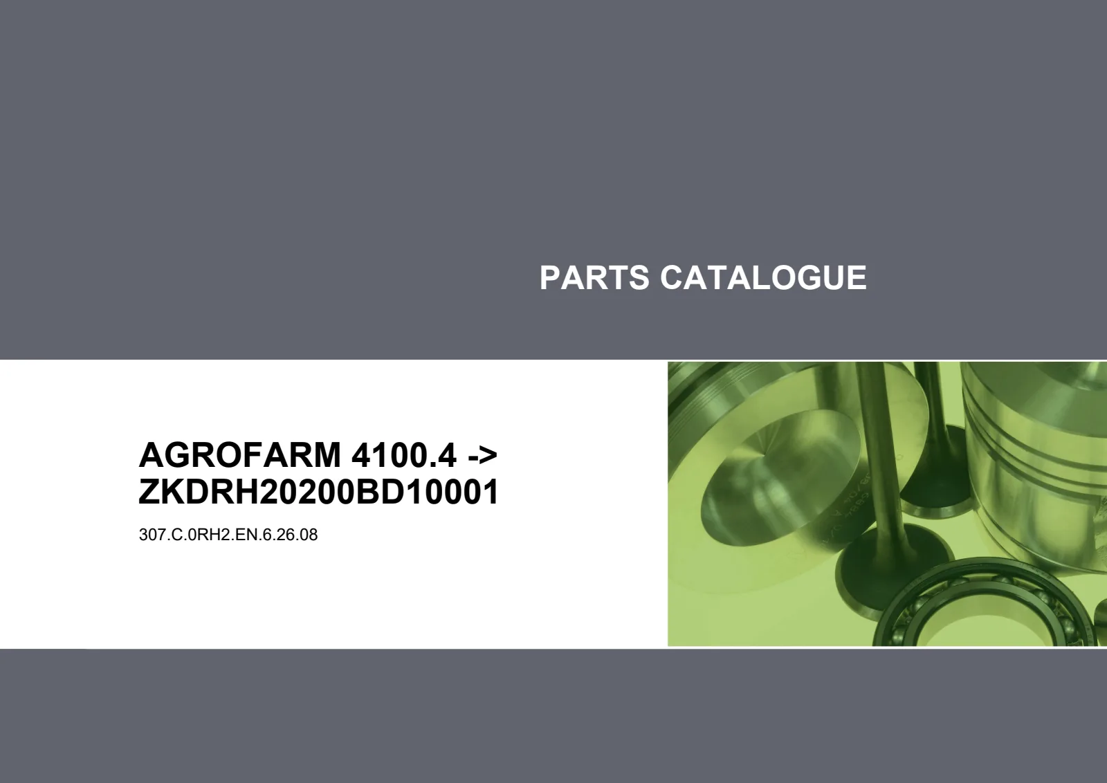 Parts Catalogue: AGROFARM 4100.4 → ZKDRH20200BD10001 – parts catalogue cover