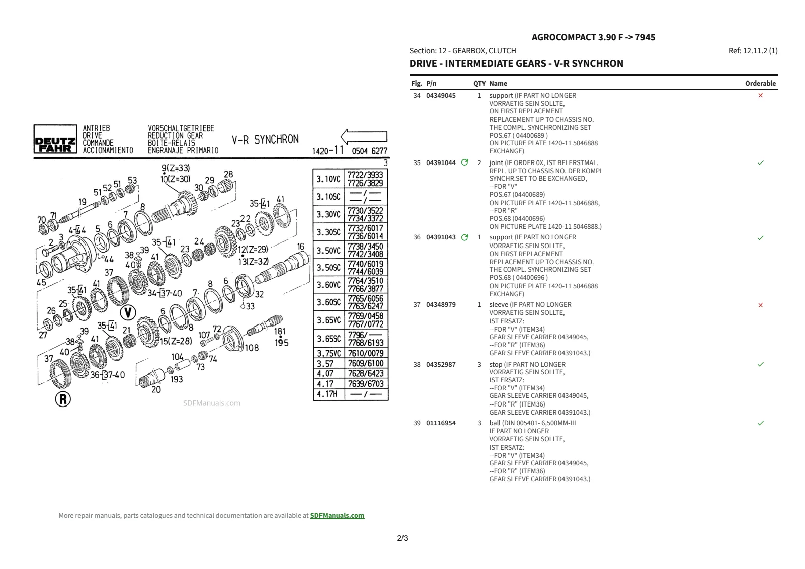 Parts Catalogue: AgroCompact 3.90 F → 7945 – parts catalogue sample 2