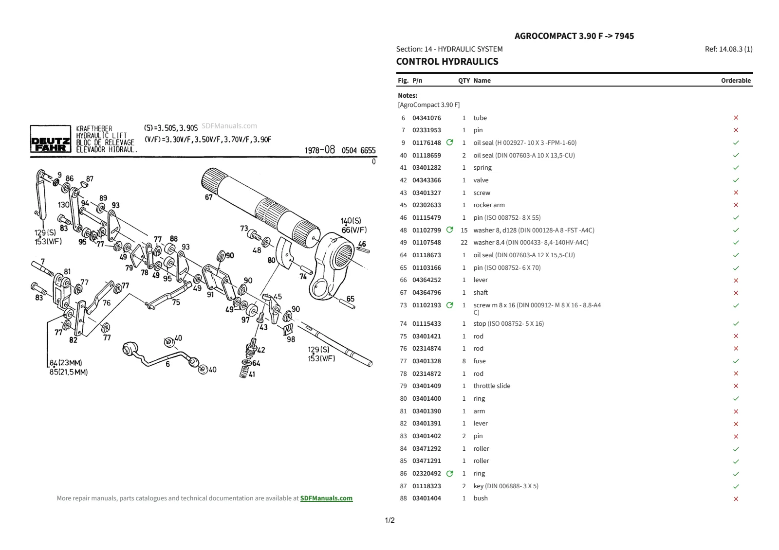 Parts Catalogue: AgroCompact 3.90 F → 7945 – parts catalogue sample 3