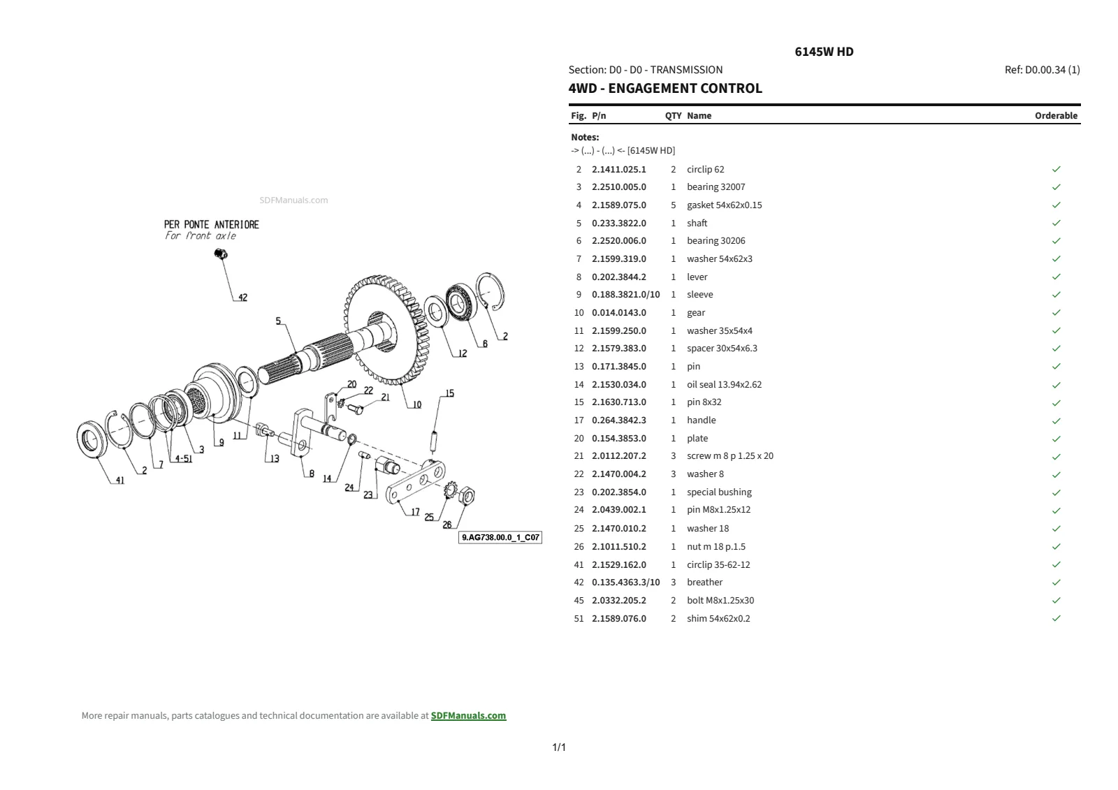 Parts Catalogue: 6145W HD – parts catalogue sample 2